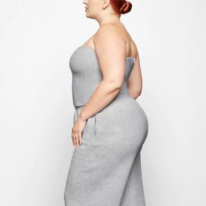 NWT! Fleece Lounge Corset - LIGHT HEATHER GREY